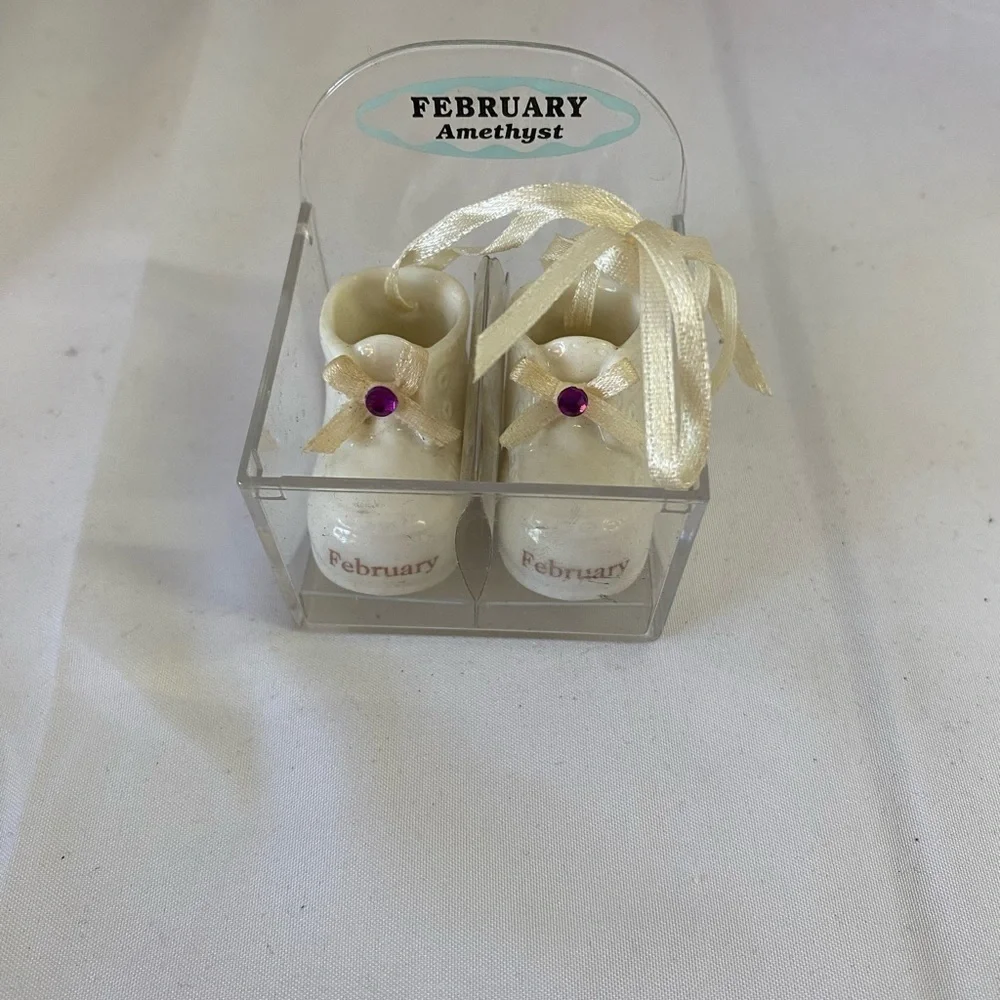 February Birthstone Baby Booties Ornament (DY)
